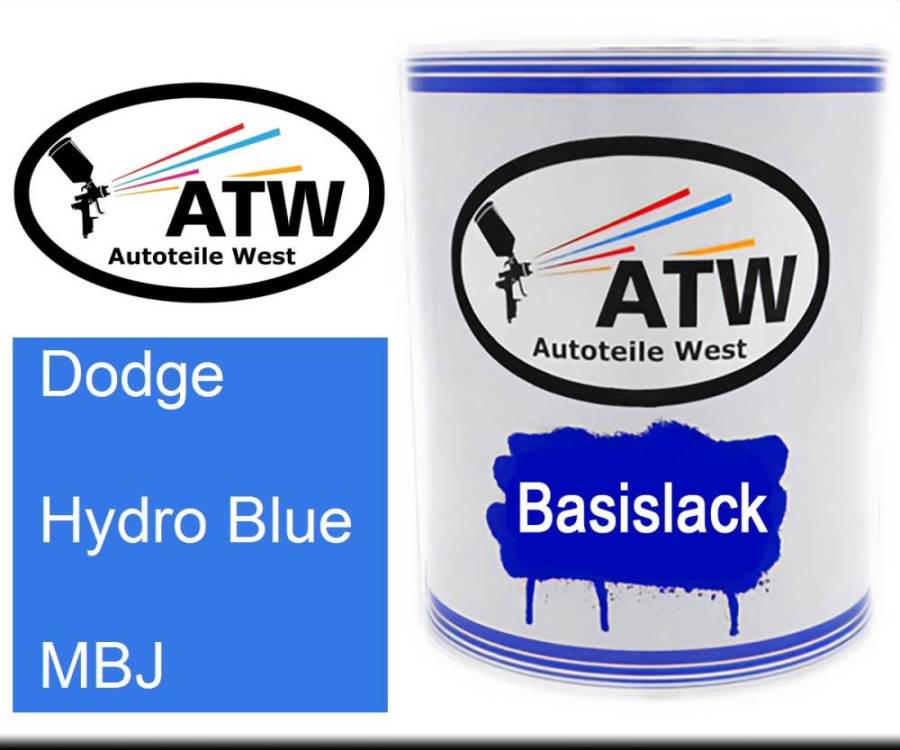 Dodge, Hydro Blue, MBJ: 1L Lackdose, von ATW Autoteile West.